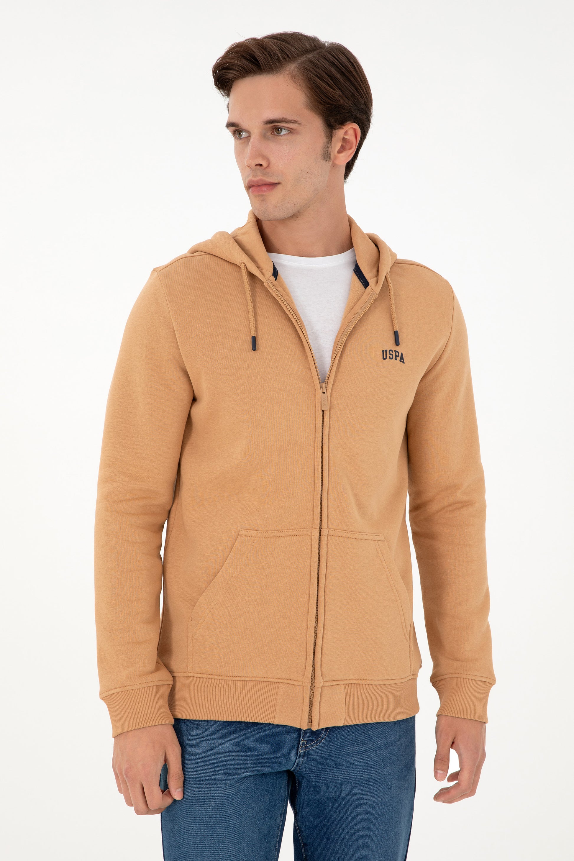 Men's Camel Chardonned Knitted Cardigan