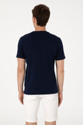 Men's Regular Fit Crew Neck Navy T-Shirt