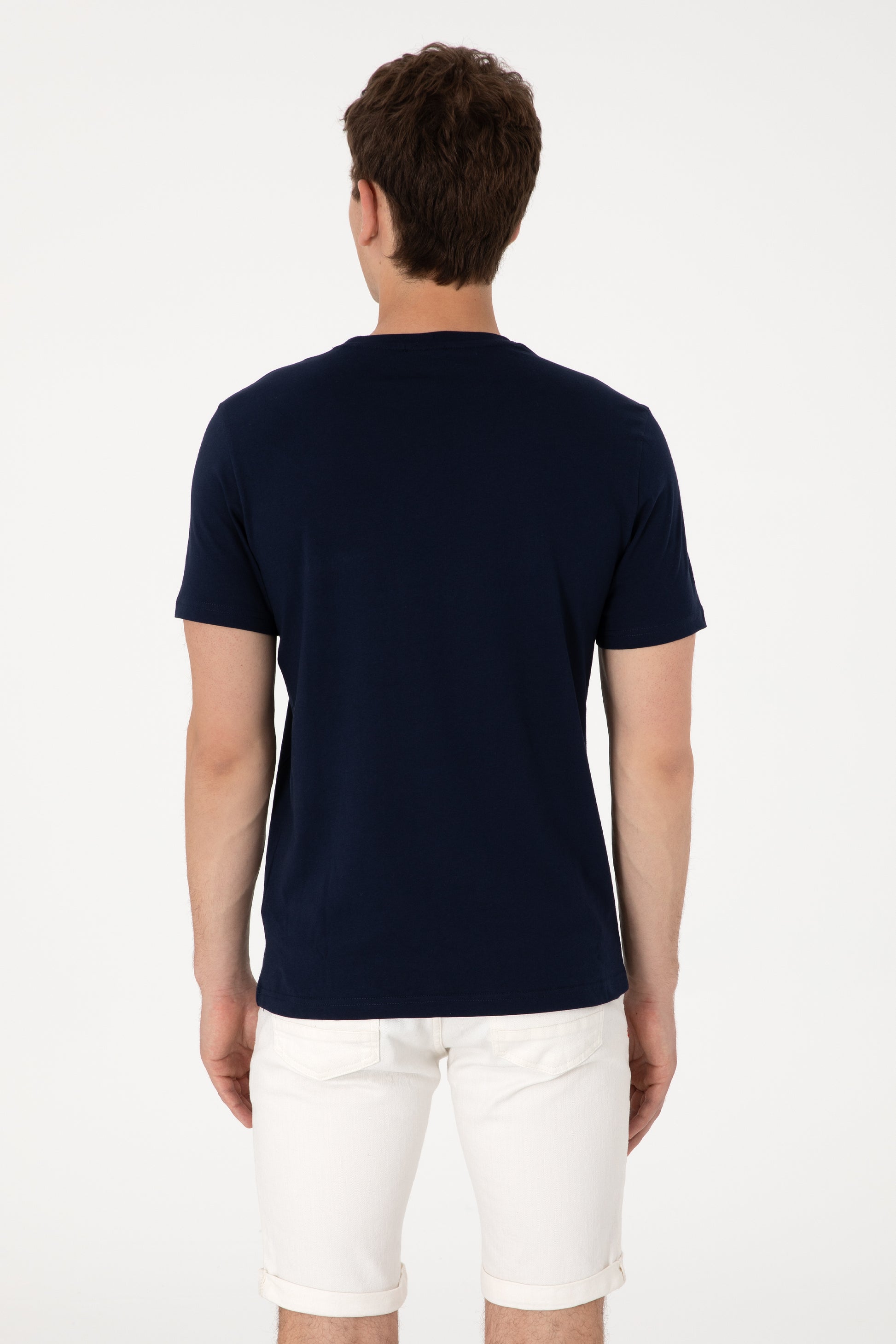 Men's Regular Fit Crew Neck Navy T-Shirt