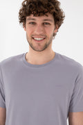 Men's Regular Fit Crew Neck Grey Basic T-Shirt