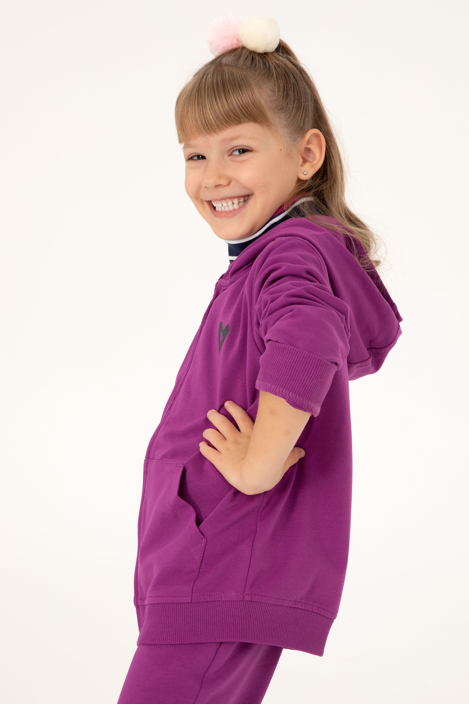 Girl's Violet Zipper Sweatshirt