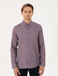 Purple Slim Fit Long Sleeve Shirt