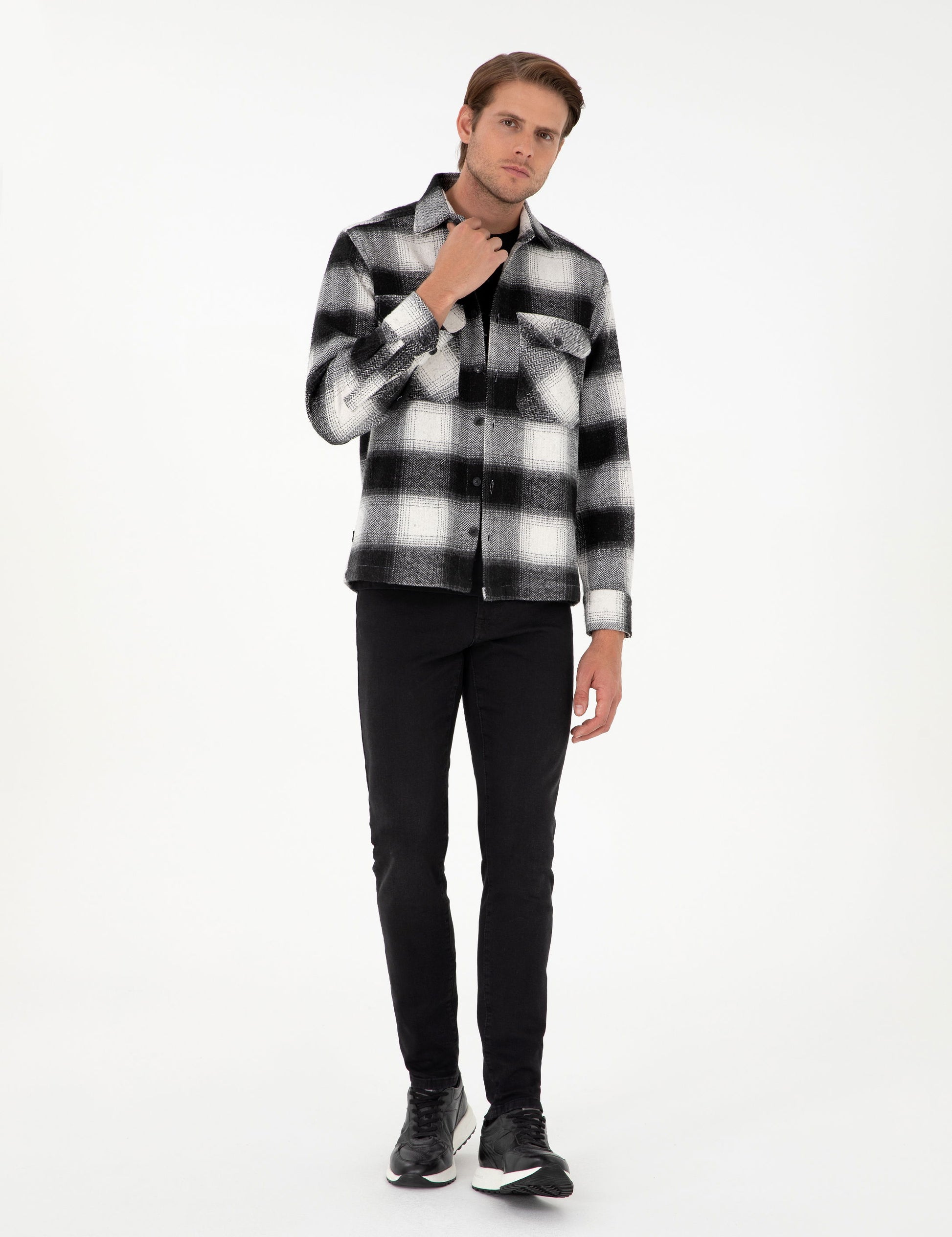 Black Comfort Fit Long Sleeve Lumberjack Shirt