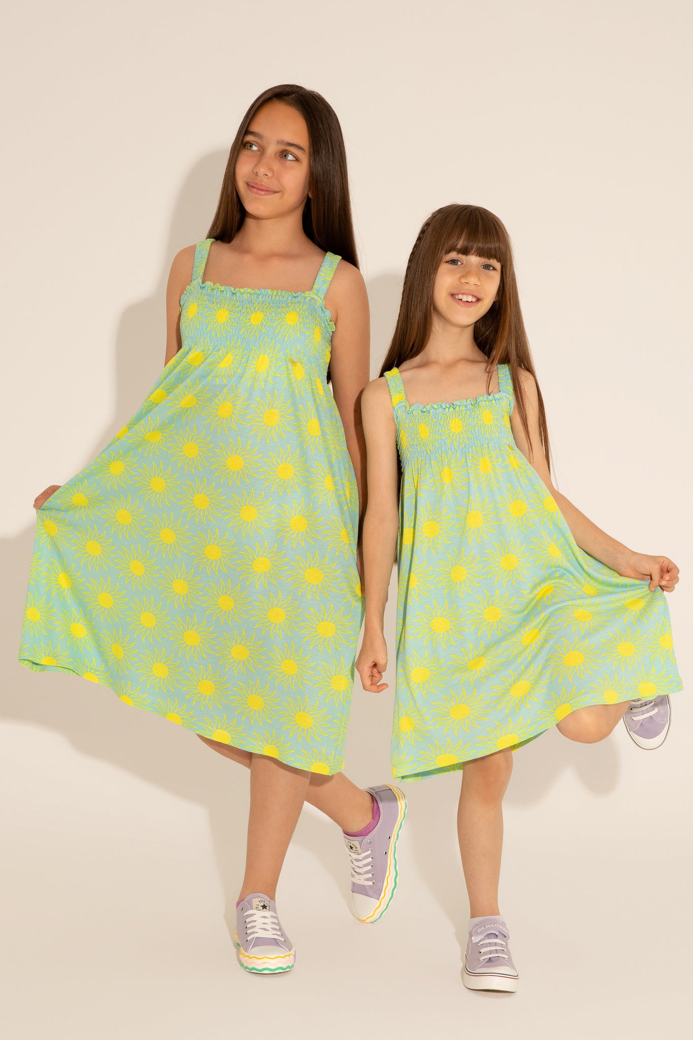 Girls' Mint Sleeveless Knitted Dress