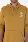 Erkek Regular Fit Kapişonlu Hardal Sweatshirt