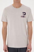 Men's Regular Fit Crew Neck Light Grey T-Shirt