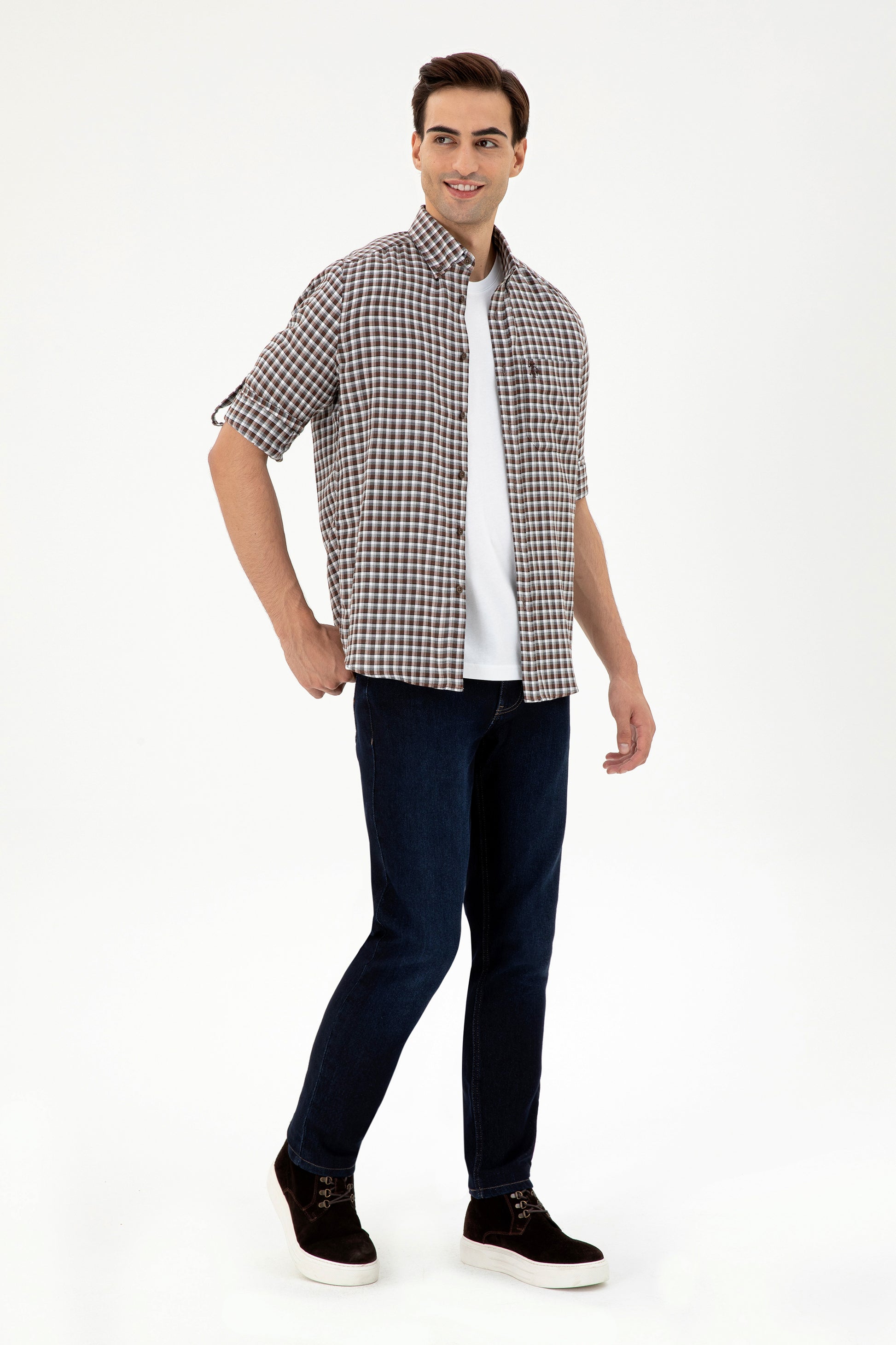 Men's Brown Long Sleeve Shirt