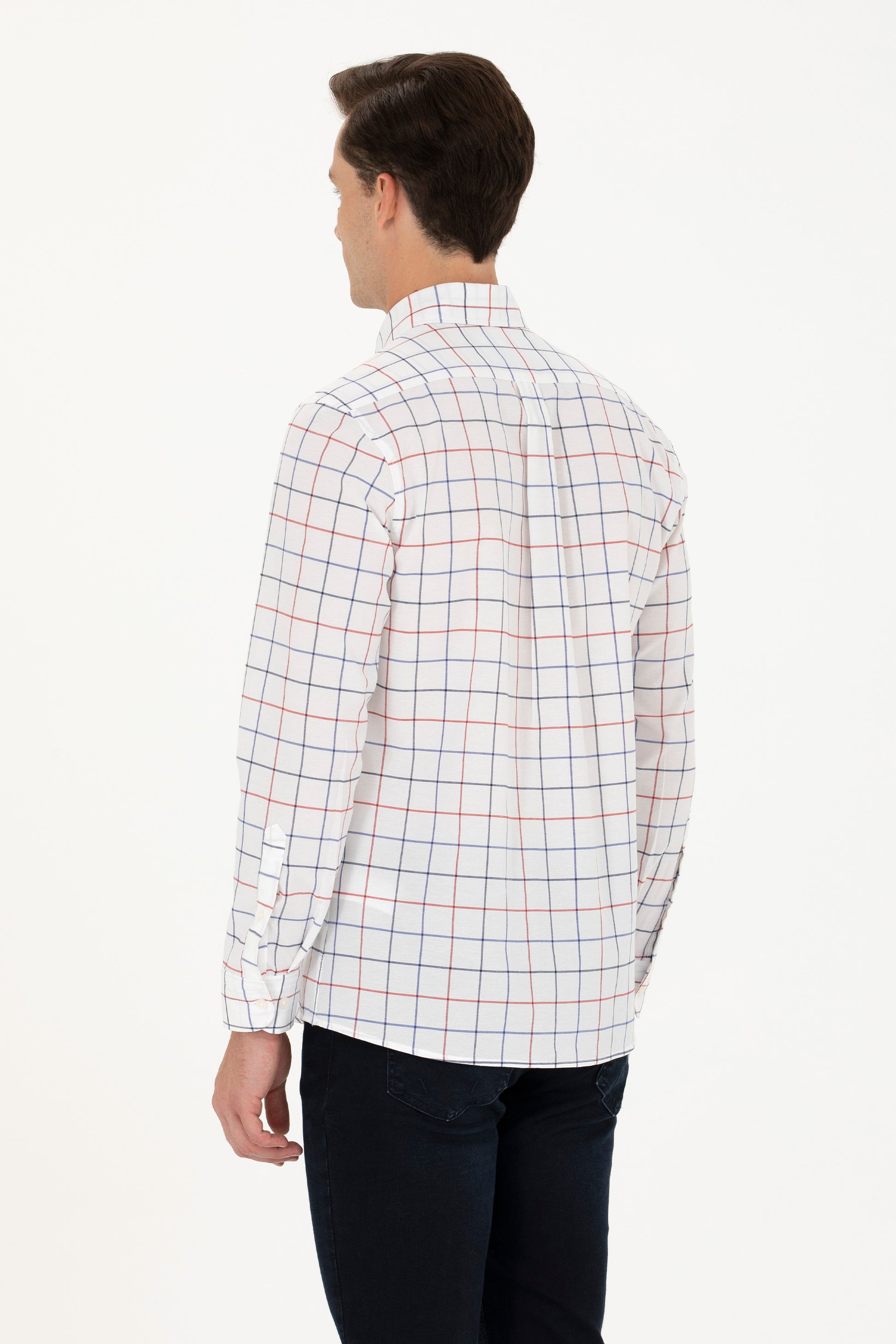 Men's Plaid White Shirt