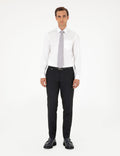 White Regular Fit Long Sleeve Basic Shirt