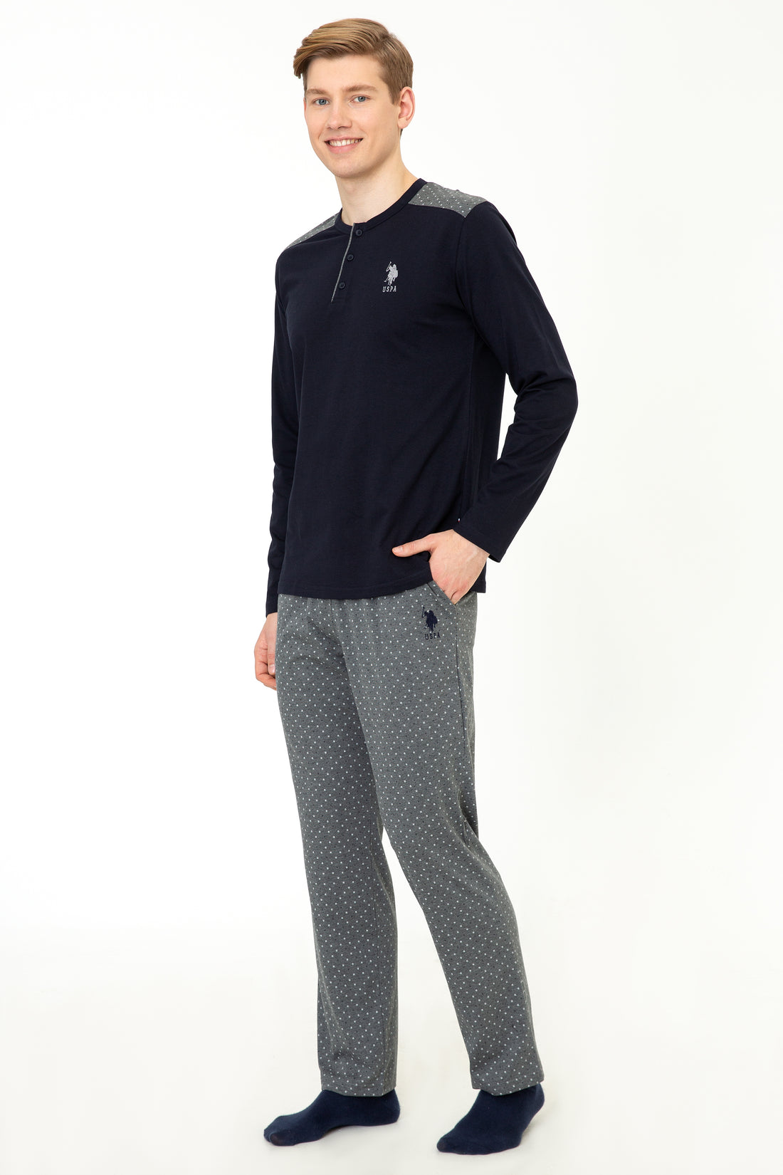 Men's Anthracite Melange Pajama Set