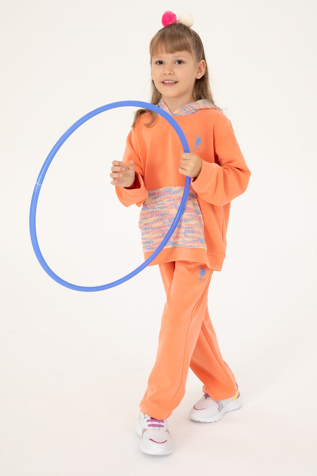 Girls' Salmon Hooded Sweatshirt