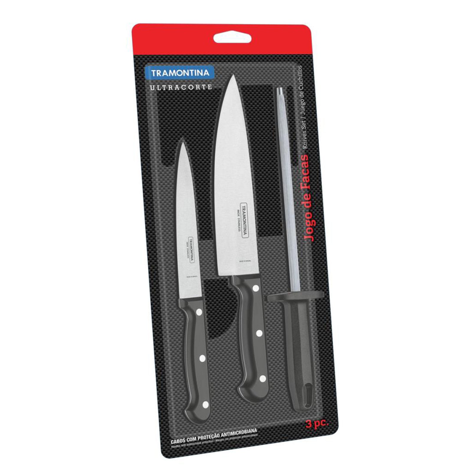 Tramontina 3 Piece Knife and Table Set med Blister