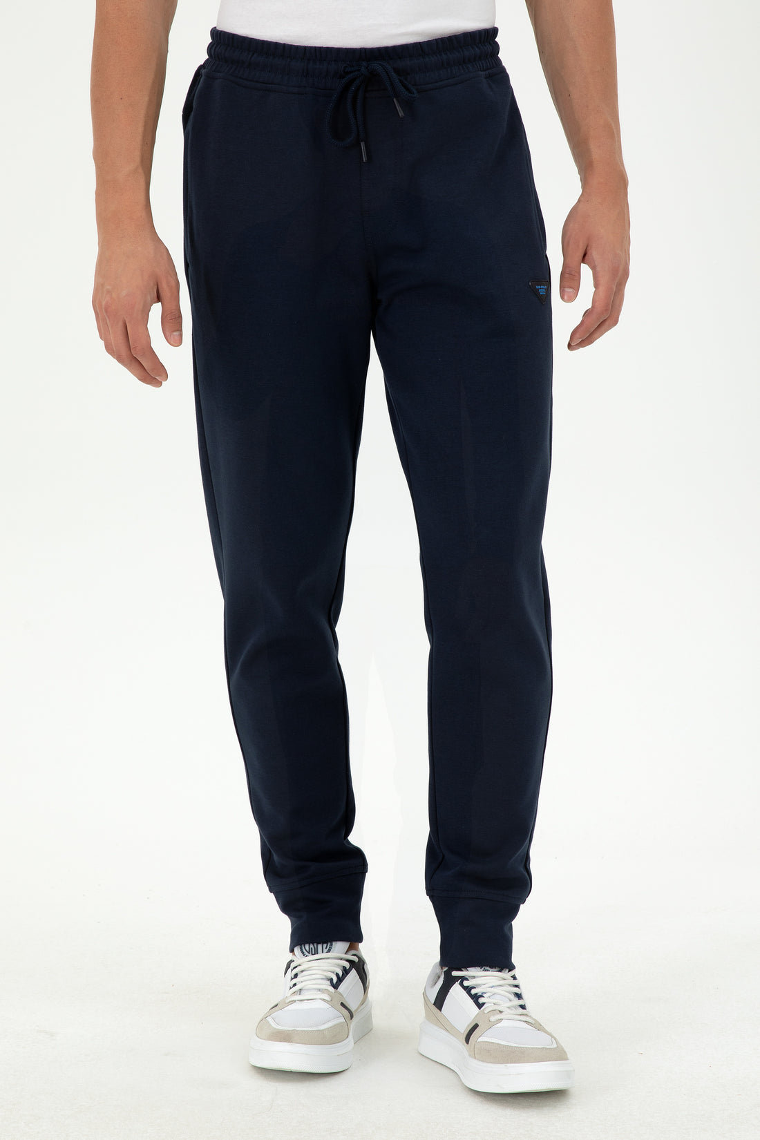 Men's Slim Fit Elastic Leg Navy Sweatpants