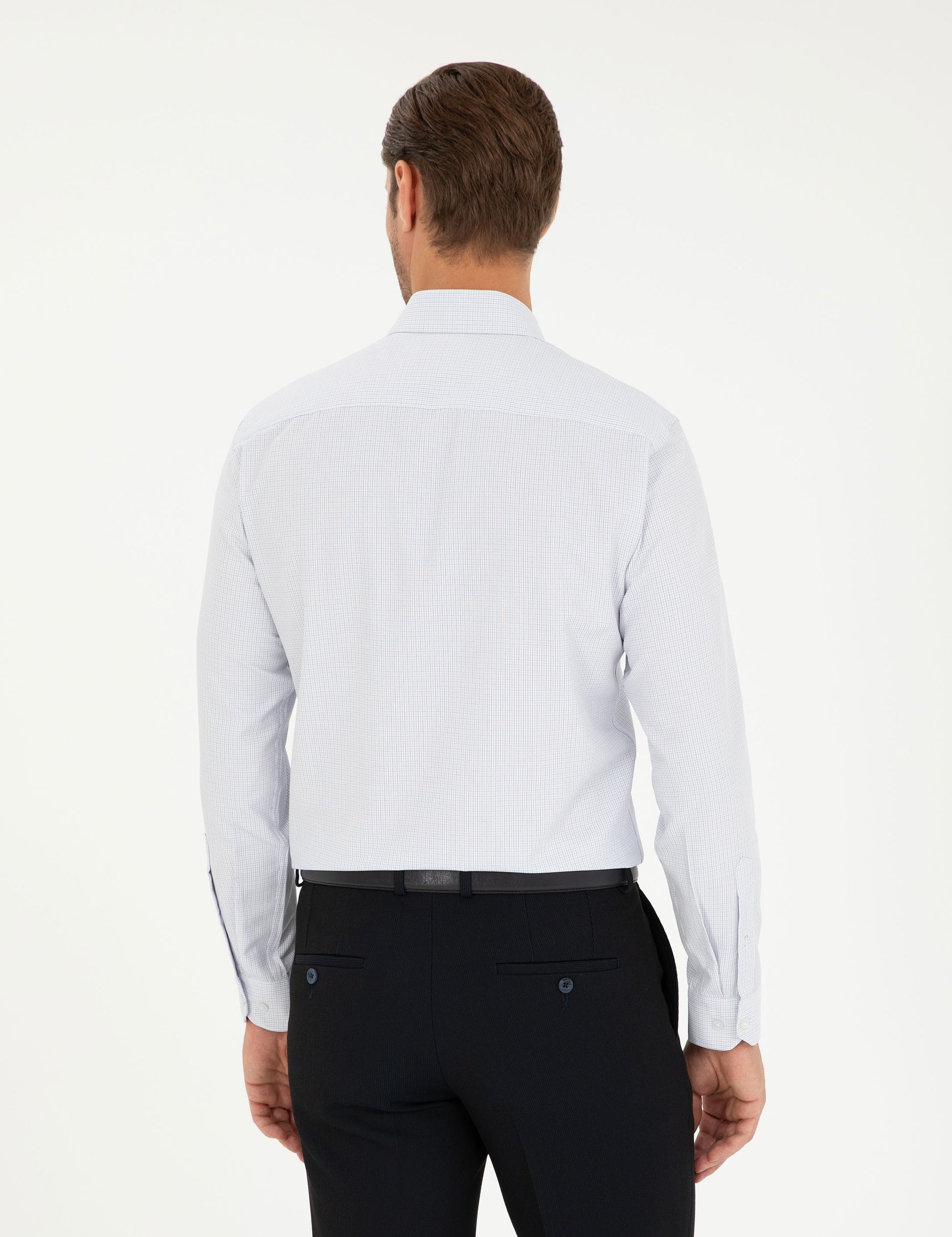 Navy Blue Slim Fit Long Sleeve Shirt