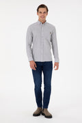 Men's Grey Long Sleeve Shirt