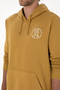 Erkek Regular Fit Kapişonlu Hardal Sweatshirt