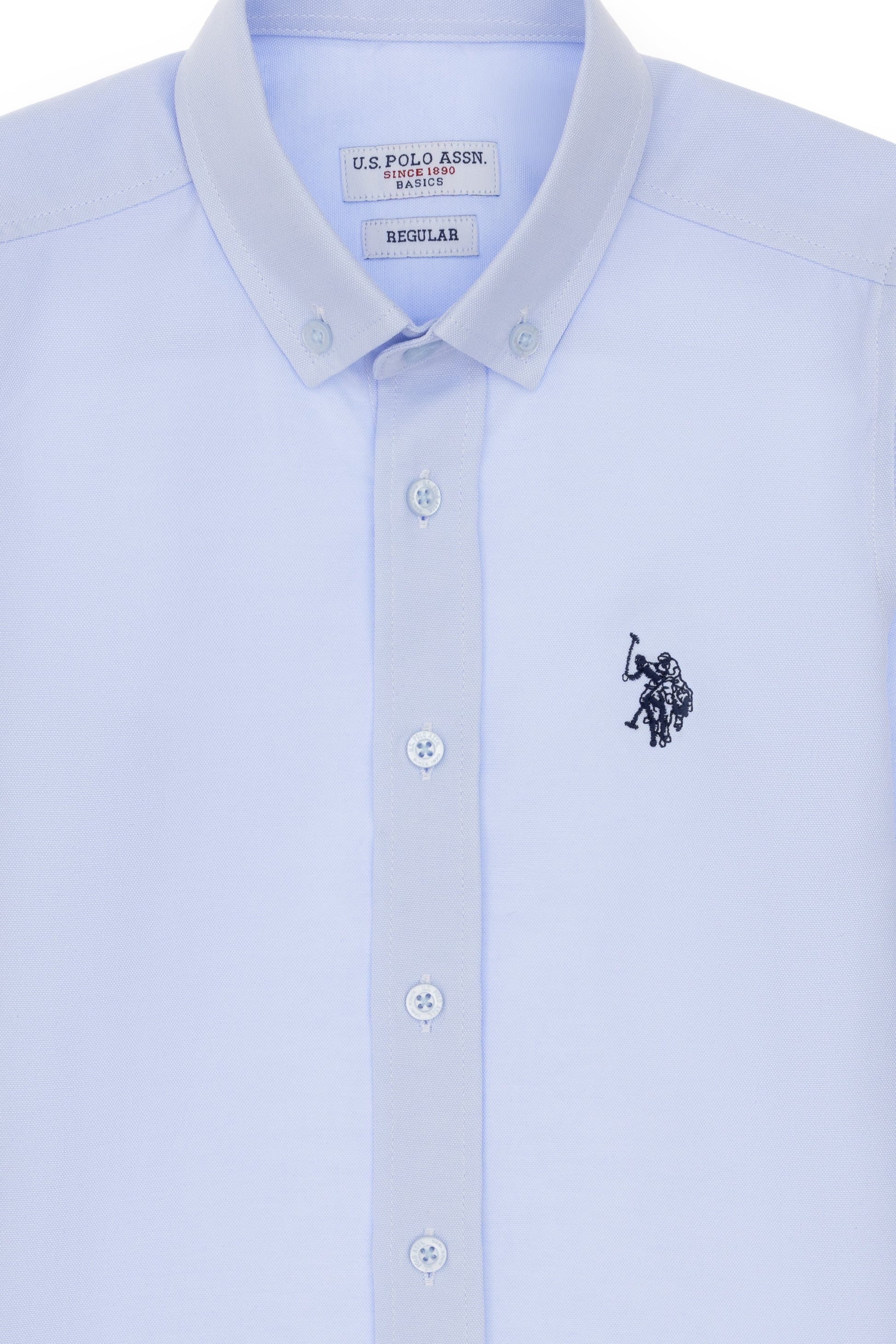Boys' Light Blue Long Sleeve Basic Shirt