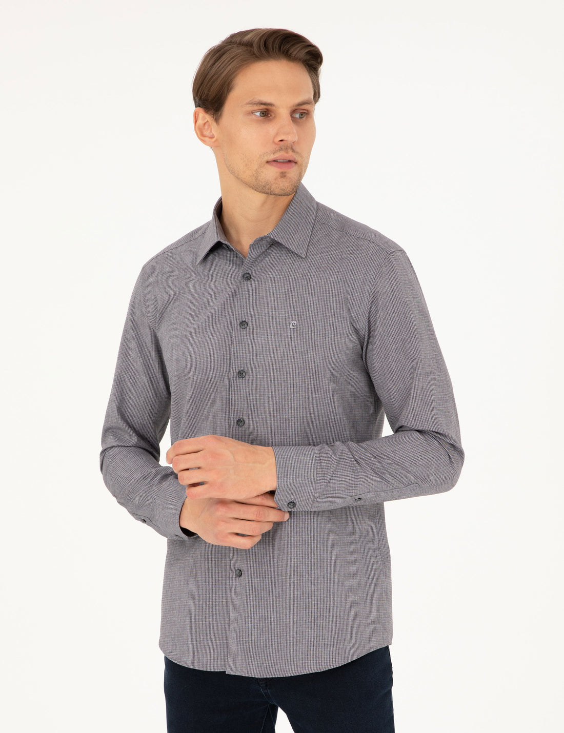 Anthracite Slim Fit Long Sleeve Shirt