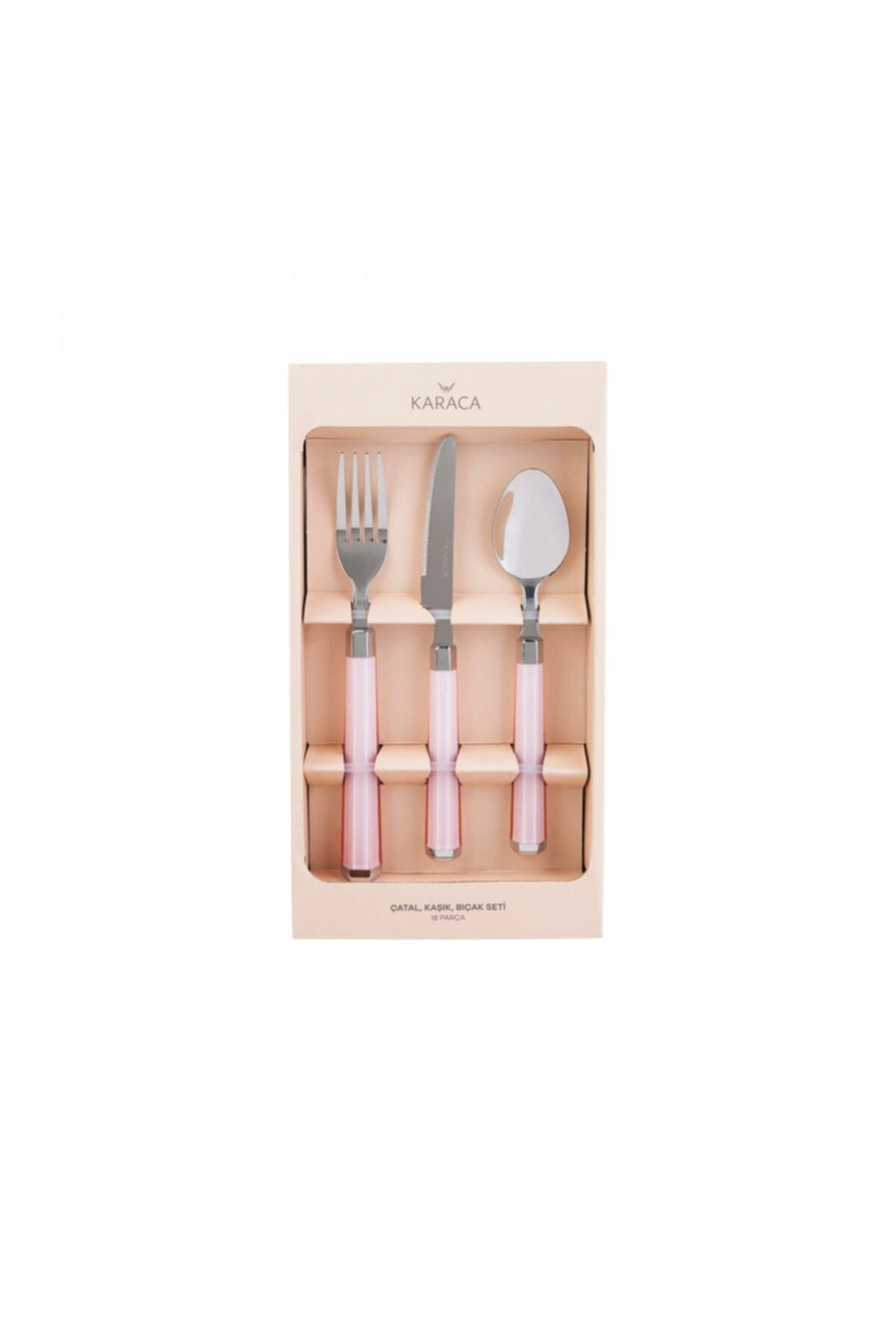 Karaca18 Piece 6 Person Knife Set - Freya Pink