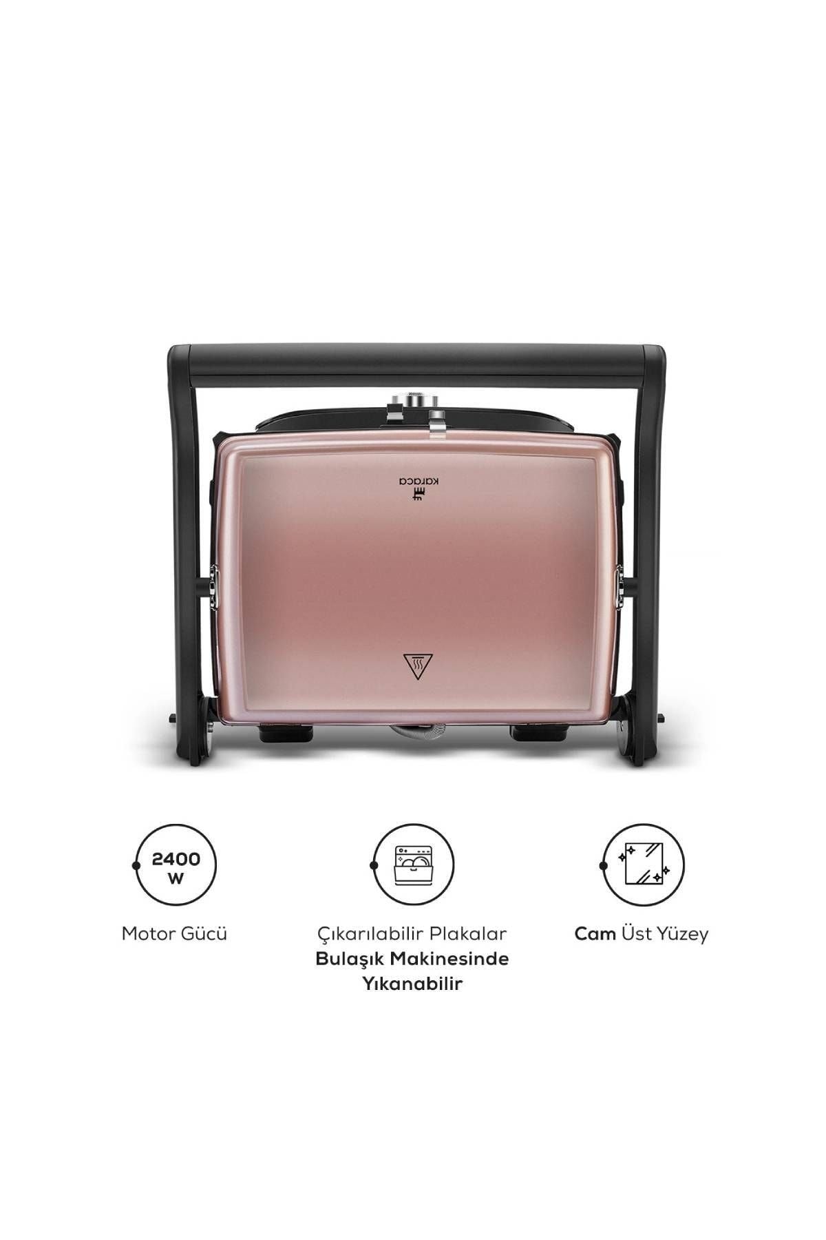 Gastro Grill Glass Premium 2400w Toaster And Grill Machine Rosegold