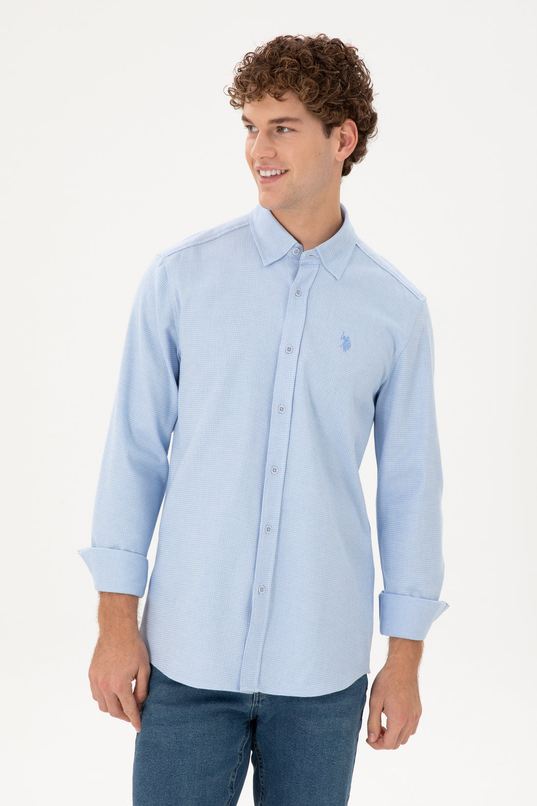 Men's Light Blue Long Sleeve Shirt