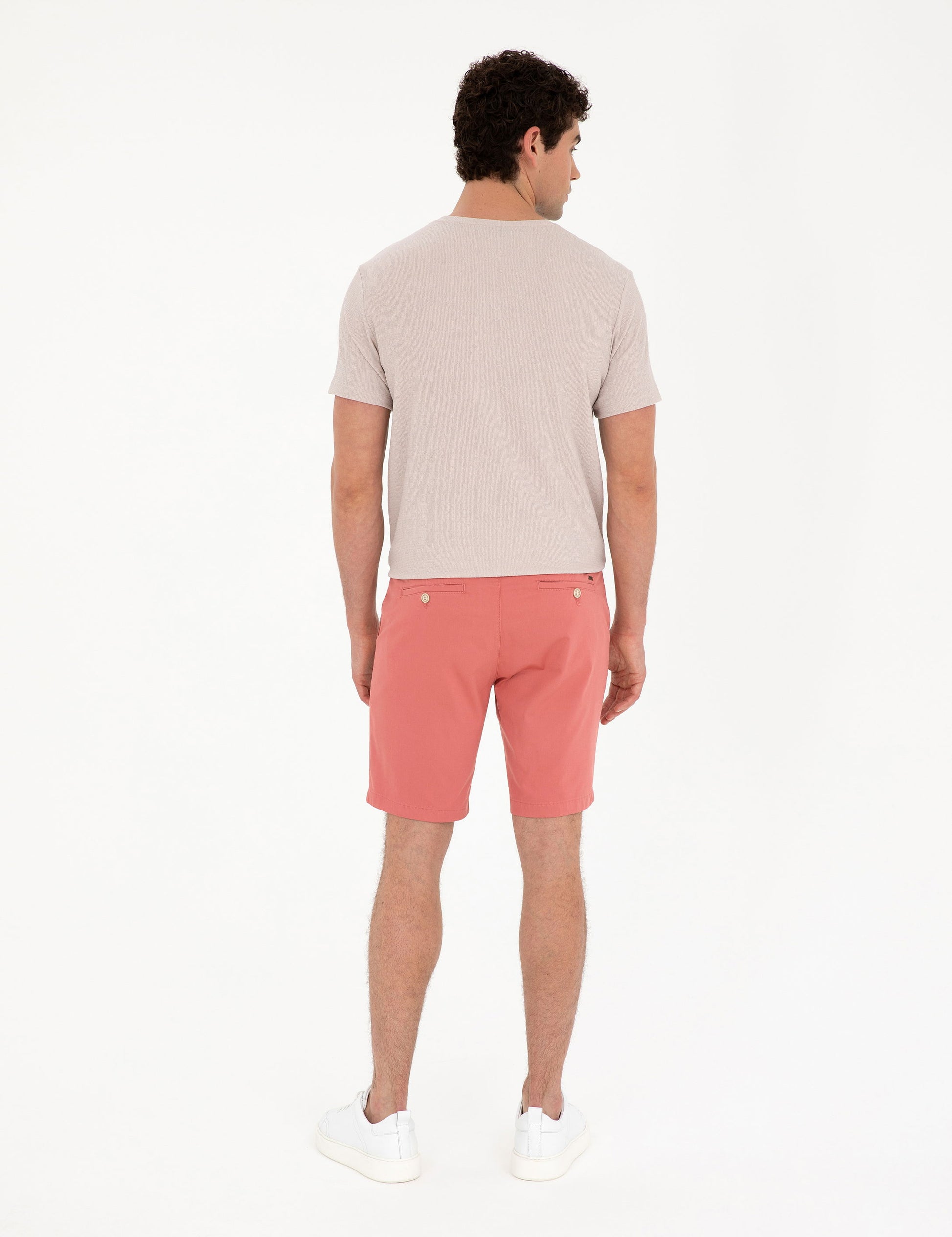 Pink Slim Fit Woven Shorts