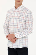 Men's Plaid White Shirt