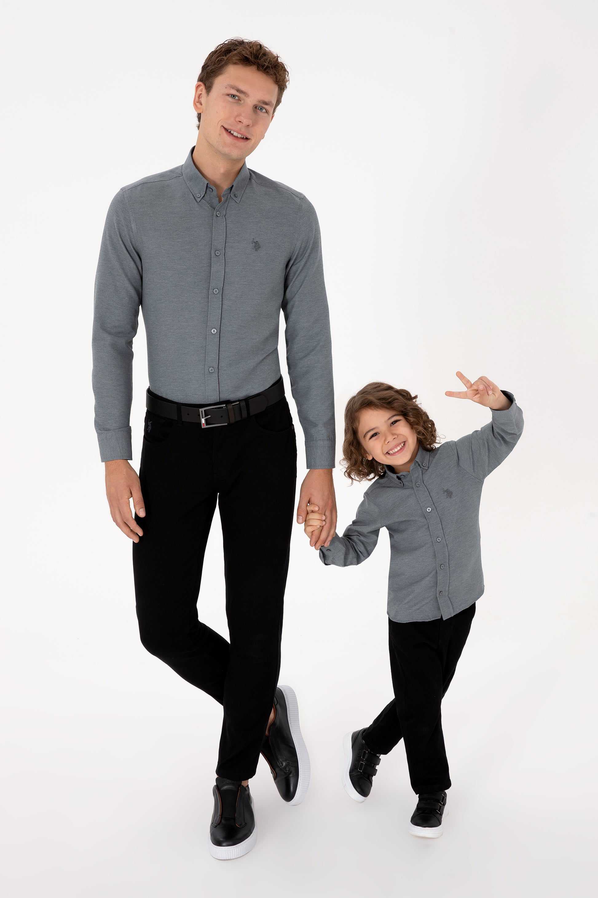 Men's Anthracite Long Sleeve Basic Shirt