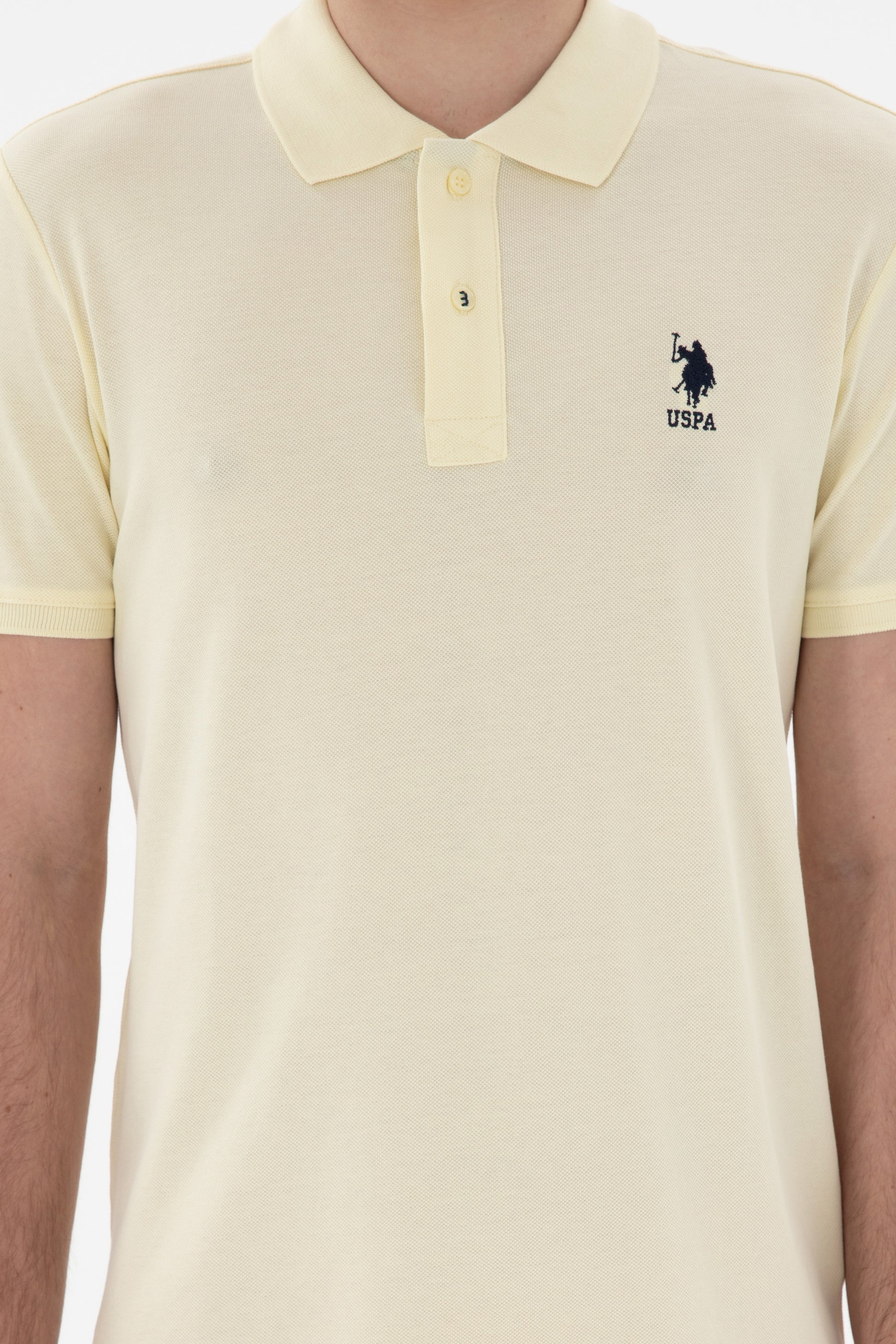 Men's Slim Fit Polo Neck Lemon Basic T-Shirt