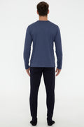 Men's Navy Melange Pajama Set