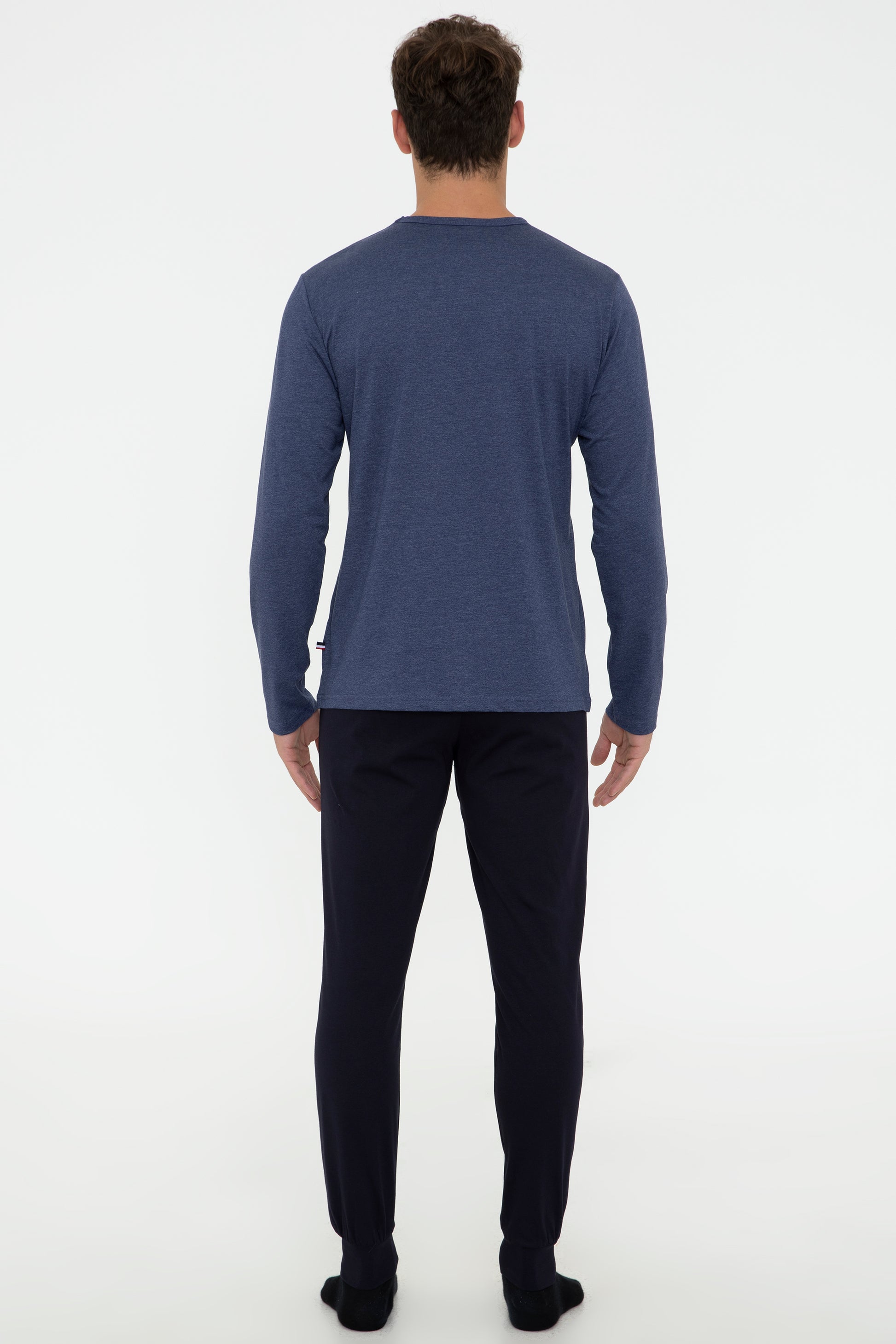 Men's Navy Melange Pajama Set