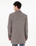 Brown Slim Fit Cashmere Coat