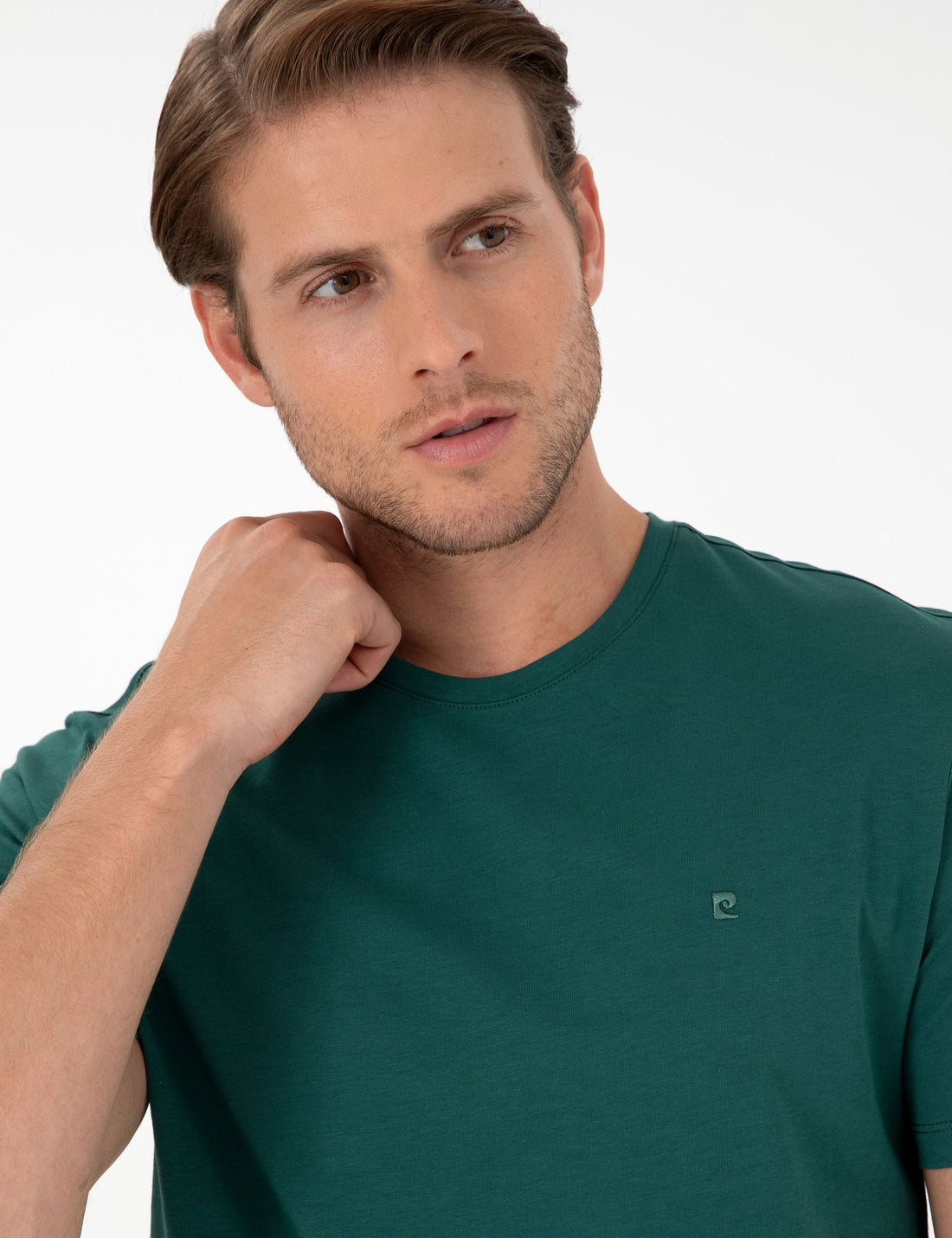 Dark Green Slim Fit Basic T-Shirt