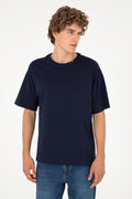 Men's Oversize Fit Crew Neck Navy T-Shirt