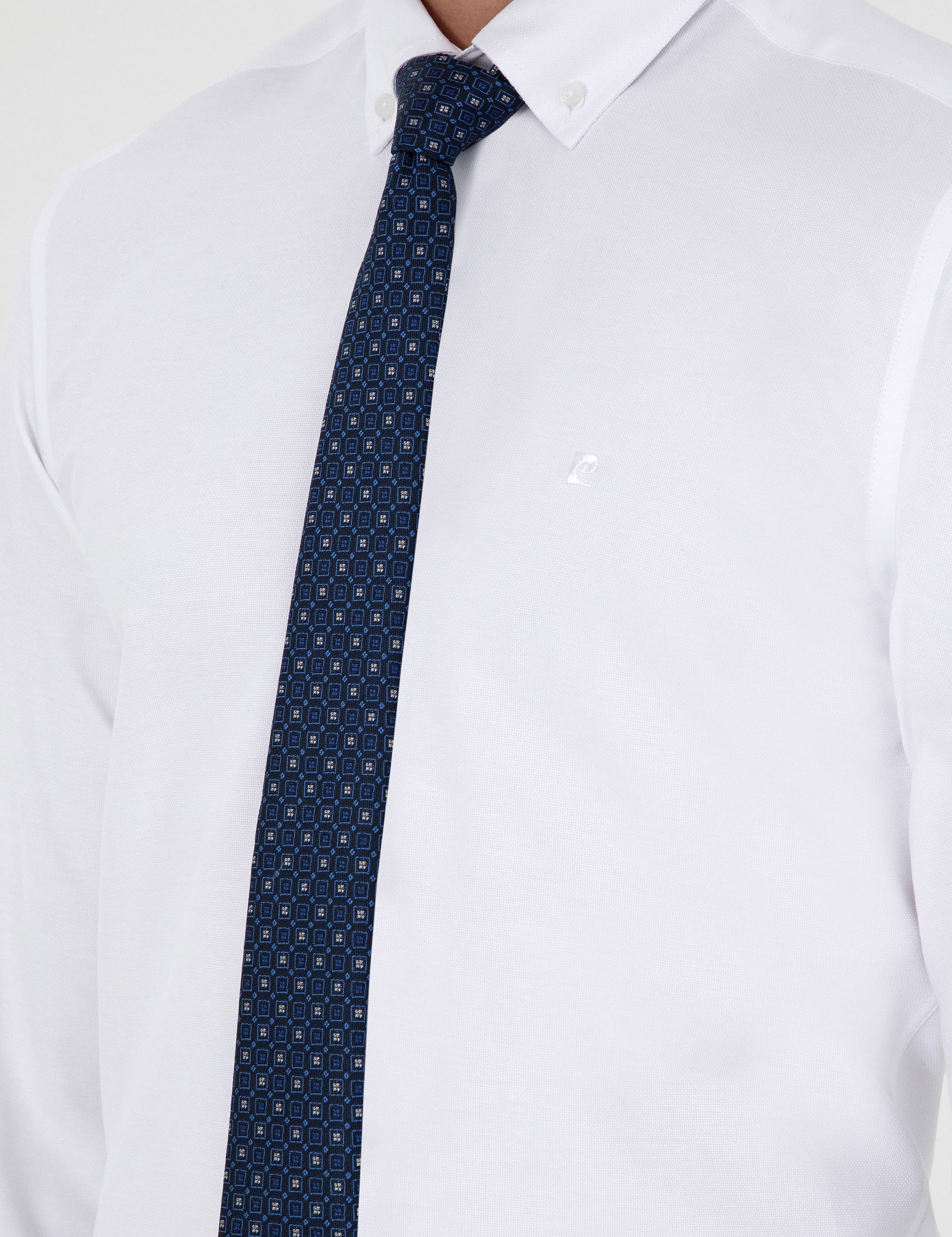 White Slim Fit Long Sleeve Shirt