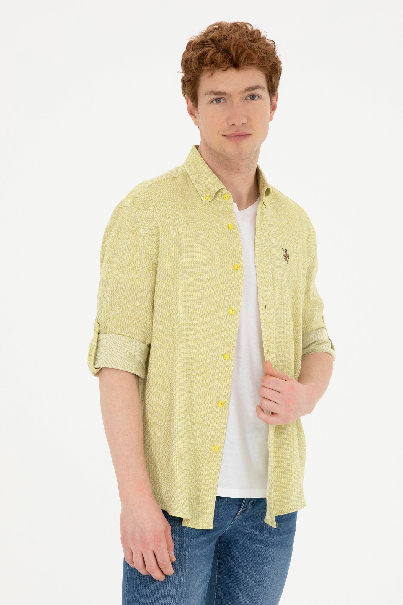 Men's Peanut Green Long Sleeve Shirt