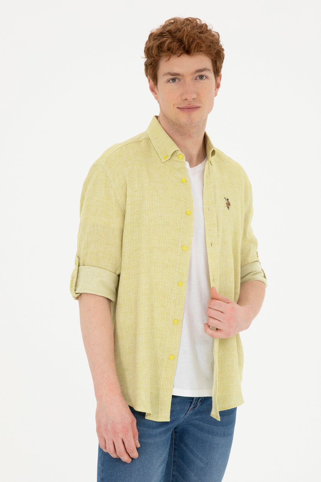 Men's Peanut Green Long Sleeve Shirt