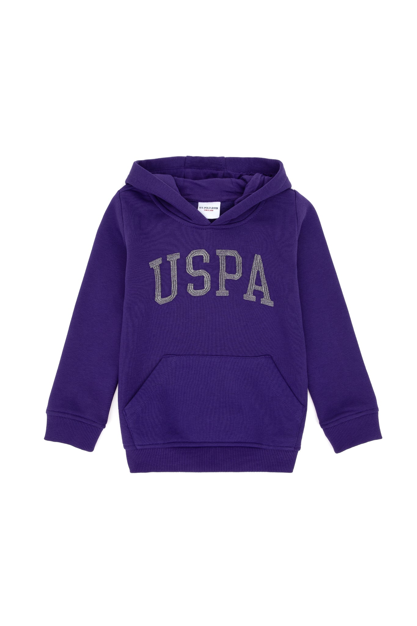 Girls' Purple Basic Hooded Sweatshirt