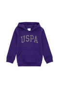 Girls' Purple Basic Hooded Sweatshirt