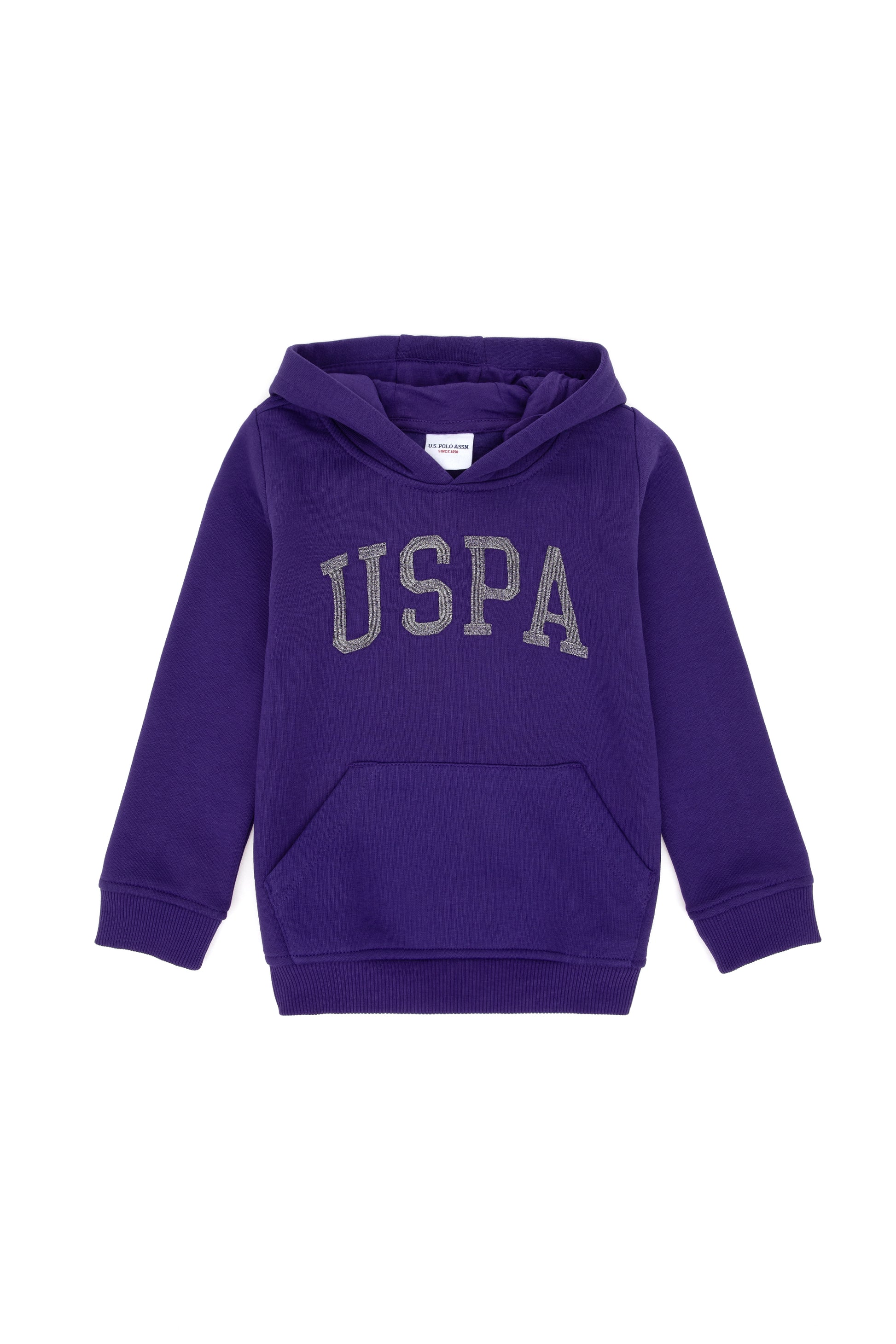 Girls' Purple Basic Hooded Sweatshirt