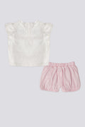 Baby Girl Pink Ruffle 3-Piece Short Sleeve T-Shirt Set