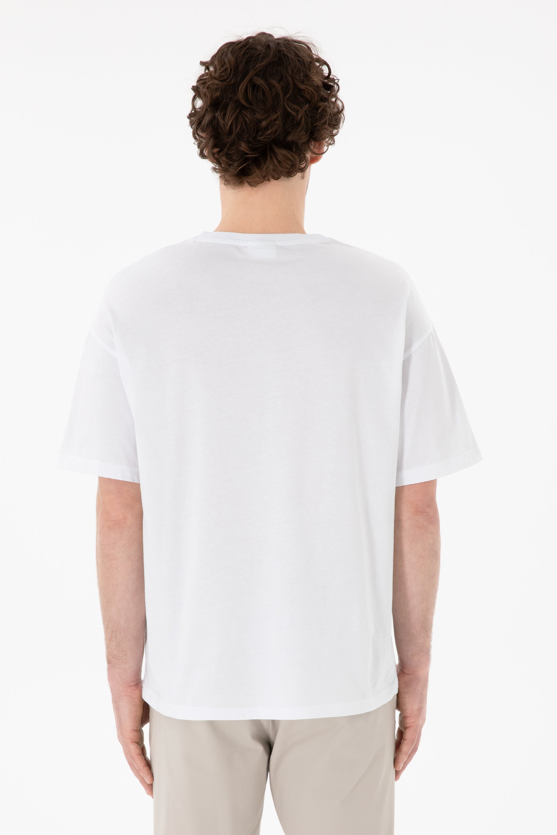 Men's Oversize Fit Crew Neck White T-Shirt