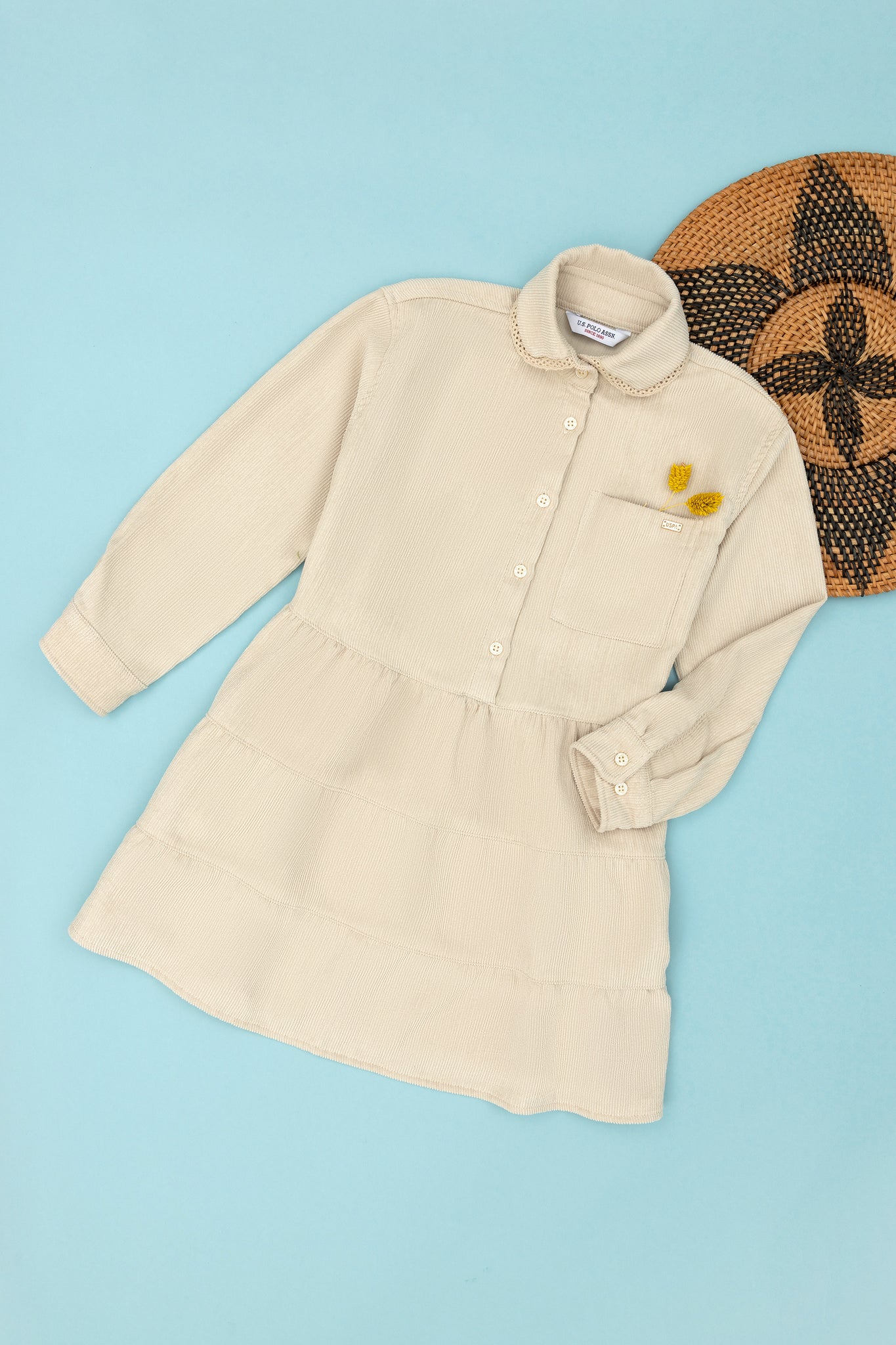 Girls' Sand Long Sleeve Knit Dress