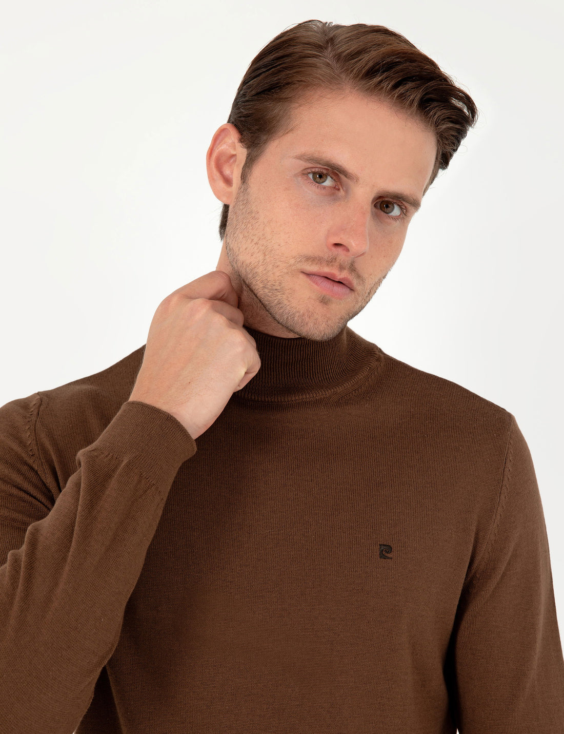 Dark Brown Slim Fit Half Turtleneck Basic Sweater Sweater