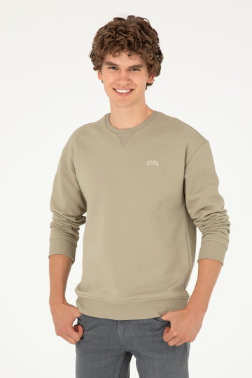 Men's Light Khaki Basic Sweatshirt