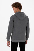 Erkek Regular Fit Kapüşonlu Antrasit Melanj Basic Sweatshirt