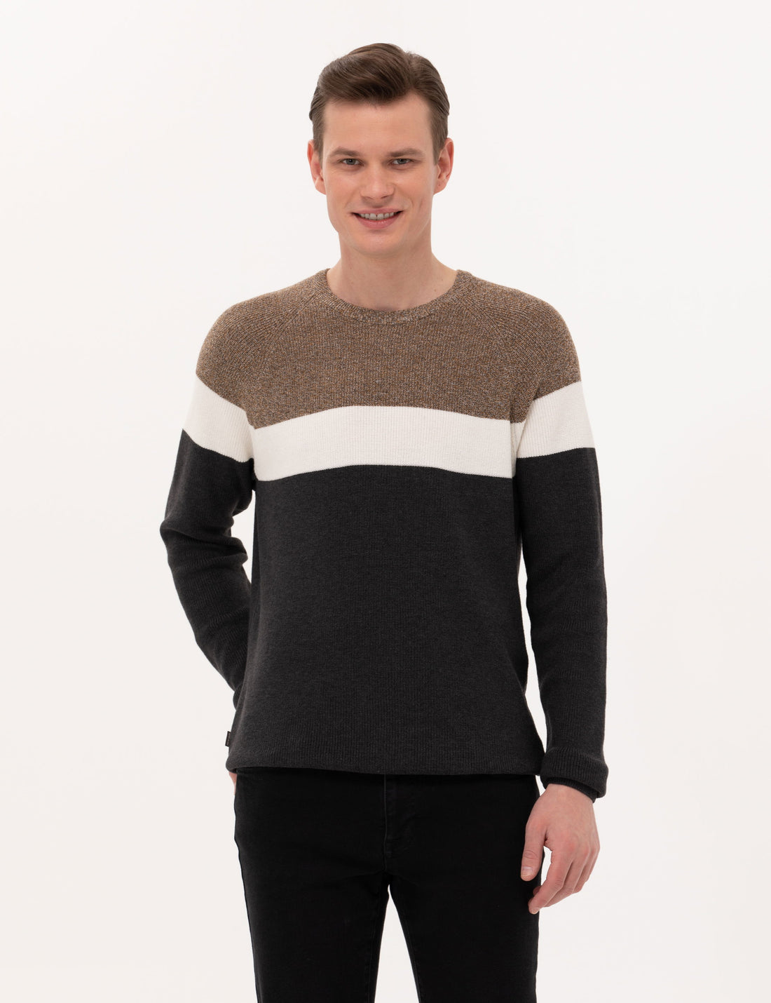 Brown Slim Fit Sweater