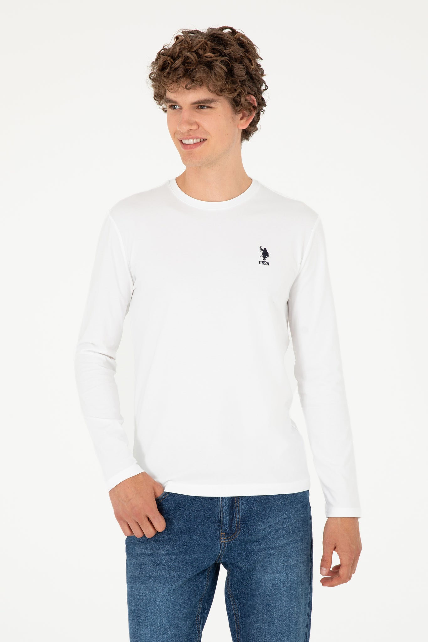 Men's White Basic Sweatshirt