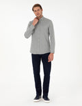 Light Khaki Slim Fit Long Sleeve Shirt