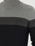 Anthracite Melange Slim Fit Turtleneck Sweater